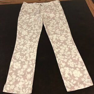 Anthro Pilcro and the Letterpress White/Gray Floral Stripe Mid Rise Crop - 28